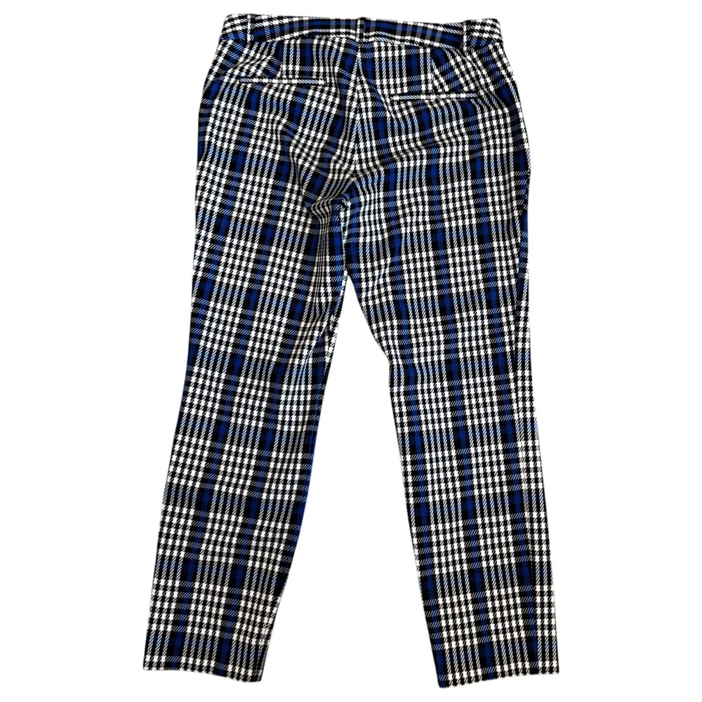Banana Republic Sloan Skinny Fit Women's Ankle Office Pants Blue Plaid Size 10 - Picture 3 of 9
